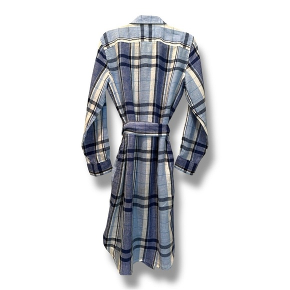 Lauren Ralph Lauren 100% Linen Plaid Floral Shirtdress Size 10 - Picture 4 of 8